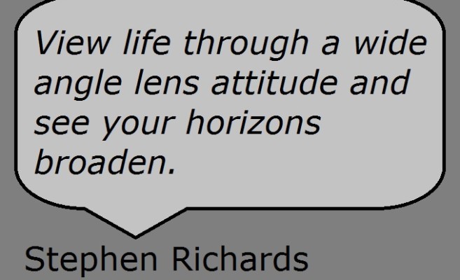 Widen your horizons quote from Stephen Richards