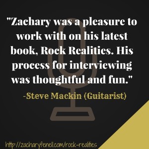 Steve Mackin on being interviewed for Rock Realities.
