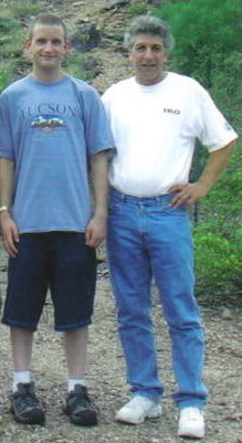 Dad and I take a photo in front beatiful Tuscon scenery.