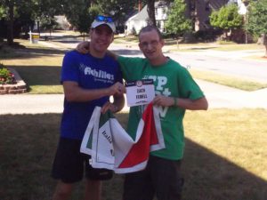 Michael Mannozzi and I exchange gifts during a recent visit with each other. Friendship is a two-way street!