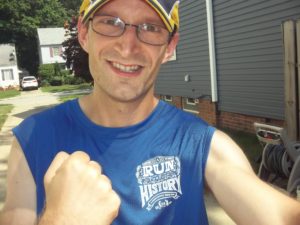 I take a selfie capturing the moment after I walked 13.5 miles in my training.